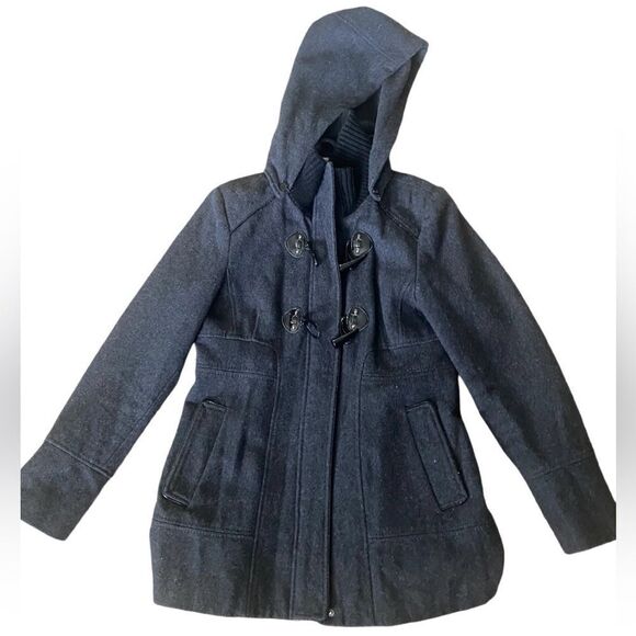 Guess Gray Wool Blend Toggle Closure Pea Coat. Size Small. - Picture 1 of 12